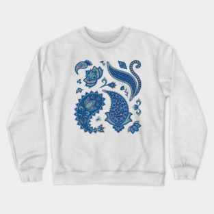 Blue Paisley Crewneck Sweatshirt