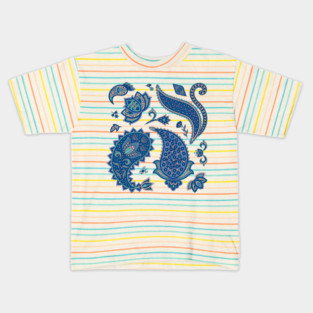 Blue Paisley Kids T-Shirt
