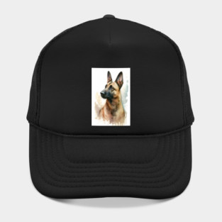 Belgian Malinois Dog Watercolor Portrait Hat
