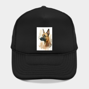 Belgian Malinois Dog Watercolor Portrait Hat