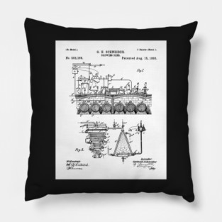Brewing Beer Patent - Beer Art - Black And White Pillow