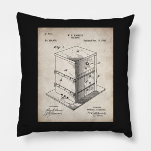Beekeeping Patent - Beekeeper Bee Hive Honey Art - Antique Pillow