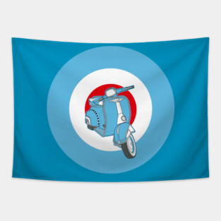 Blue Scooter Tapestry