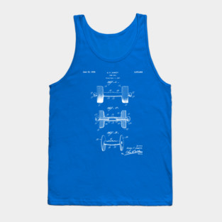 Weight Lifting Patent - Dumb Bell Art - Blueprint Tank Top