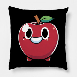 Cute Kawaii Smiling Apple Pillow
