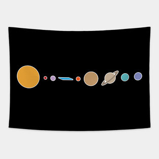 Flat earth conspiracy theory humor illustration Tapestry