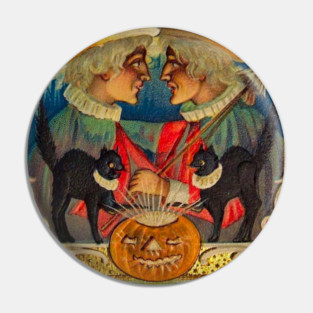 Vintage Halloween Witches Pin
