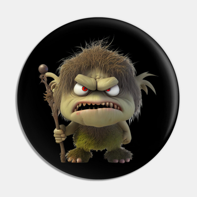 Grumpy Troll Pin