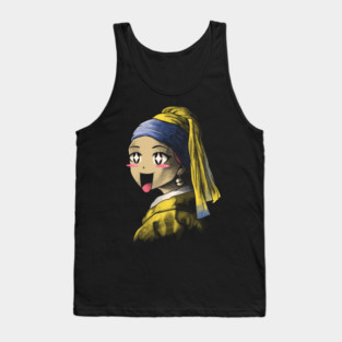 Kawaii with a Pearl Earring Tank Top