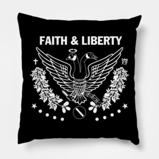 Faith & Liberty White Logo Pillow