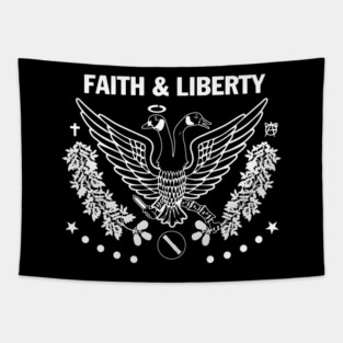 Faith & Liberty White Logo Tapestry