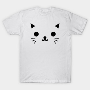 Kawaii Cute Minimalist Kitty Face T-Shirt