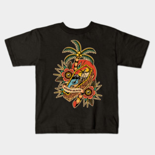 Traditional tattoo beach Kids T-Shirt