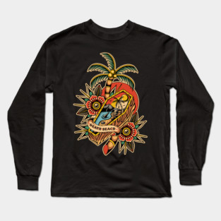 Traditional tattoo beach Long Sleeve T-Shirt