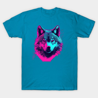 Vaporwave Wolf Head T-Shirt