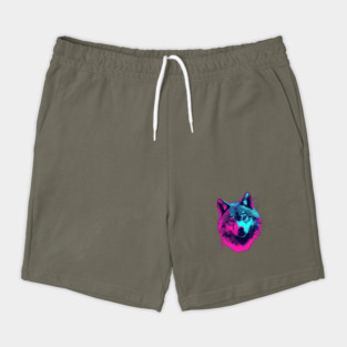 Vaporwave Wolf Head Shorts