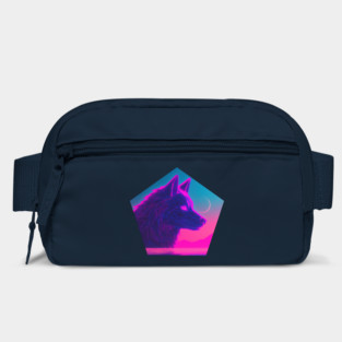 Retro Low Poly Vaporwave Wolf's Head Bag