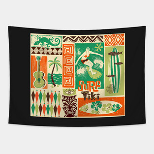 Surf Tiki Tapestry