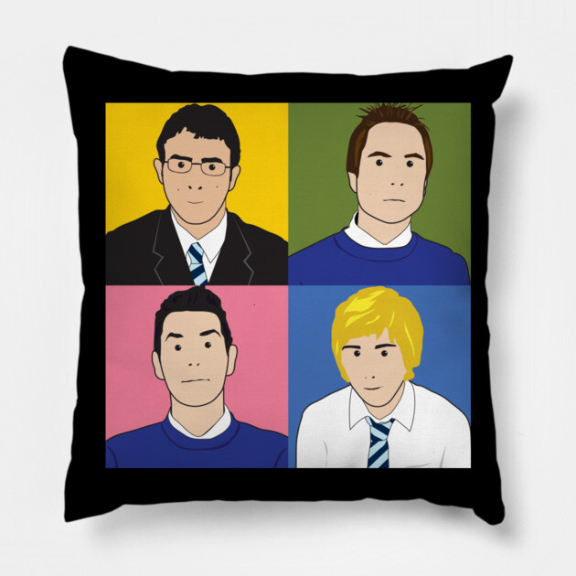 Inbetweeners: The Best Of Pillow by everyplatewebreak tees