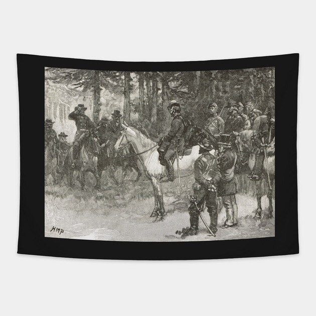Meeting of Lee and Grant, Appomattox, April 9, 1865. The surrender of general Robert E. Lee Tapestry by artfromthepast