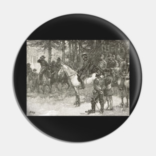 Meeting of Lee and Grant, Appomattox, April 9, 1865. The surrender of general Robert E. Lee Pin