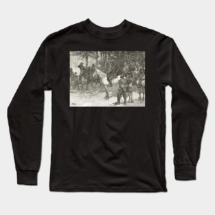 Meeting of Lee and Grant, Appomattox, April 9, 1865. The surrender of general Robert E. Lee Long Sleeve T-Shirt