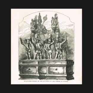 Entrance guards Temple at Ayenar India T-Shirt