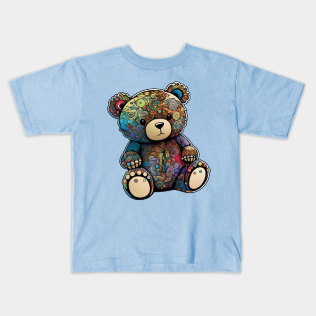Cute Painted Teddy Bear Kids T-Shirt by Luxinda