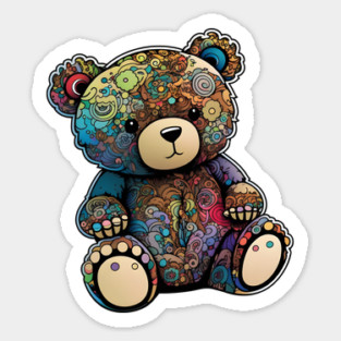 Cute Painted Teddy Bear Sticker