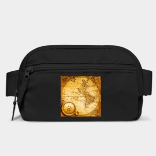 Vintage Beautiful Abstract Old Compass on Vintage Map 1746 Bag