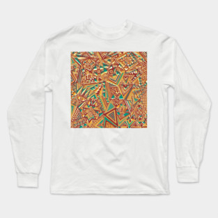 Ethnic Triangles Art Pattern Long Sleeve T-Shirt