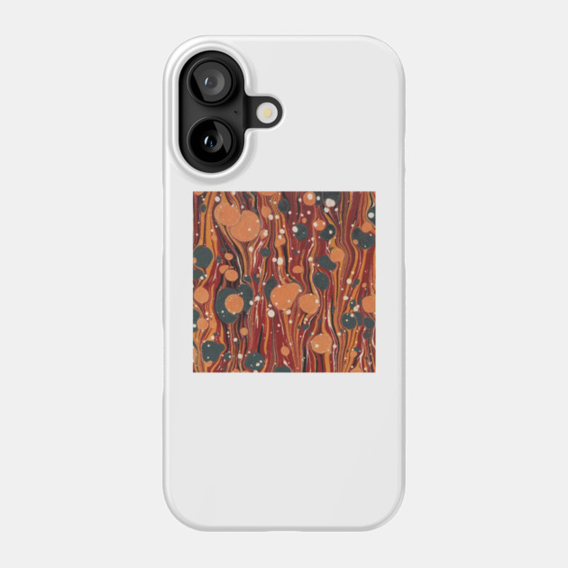 Vintage River's Dream  Brown Yellow Orange Abstract Marble Art Phone Case by Darksavage