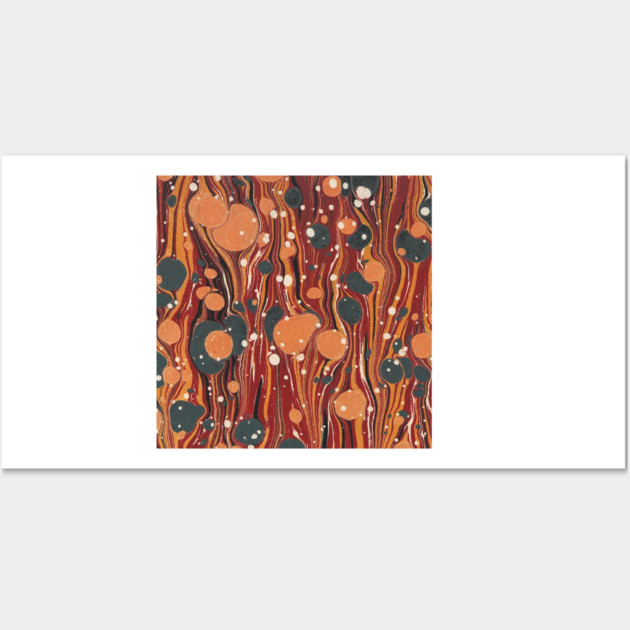 Vintage River's Dream  Brown Yellow Orange Abstract Marble Art Wall Art by Darksavage