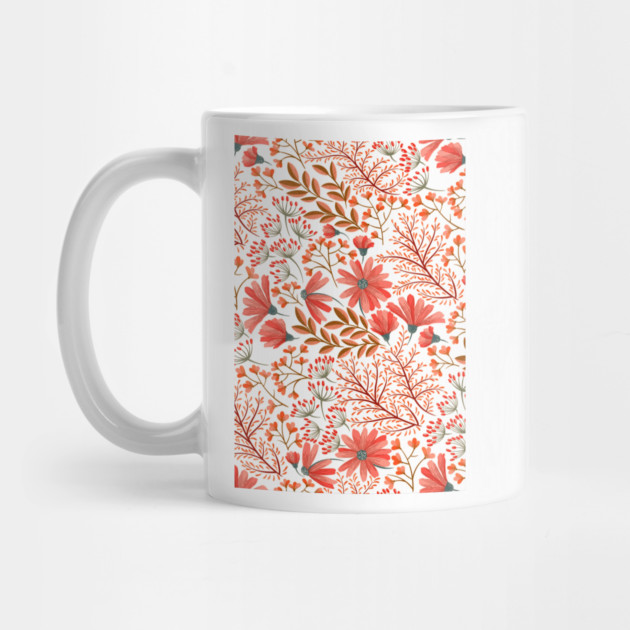 Beautiful Nature Red Pink Flowers Watercolor Seamless Abstract Floral by Darksavage