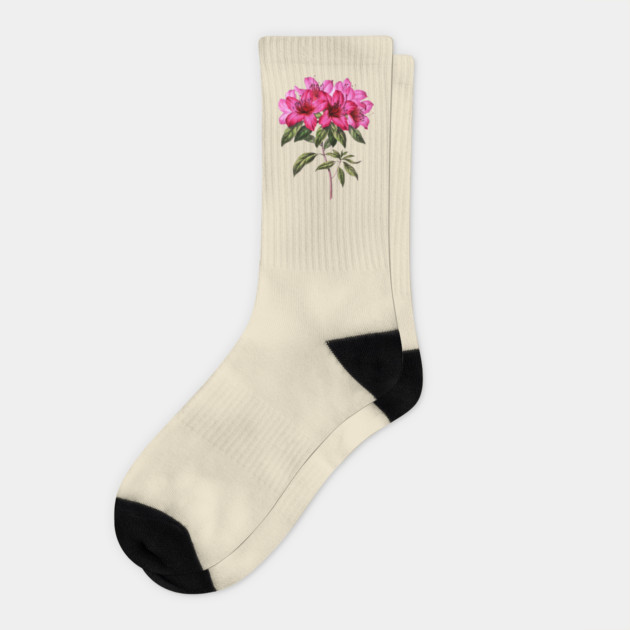pink azalea flower Socks by Darksavage