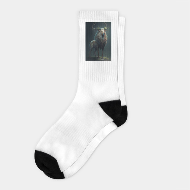 A Mythical God-Creature Combining the Power of a Lion and the Grace of a Deer Socks by Darksavage