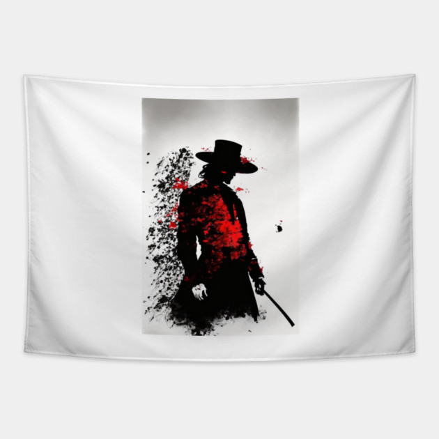 The Red, White and Black Samurai: A Tale of Honor and Duty in Feudal Japan Tapestry by Darksavage