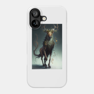The Lion-Deer God: A Mythical Beast of Power and Grace Phone Case