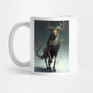 The Lion-Deer God: A Mythical Beast of Power and Grace Mug