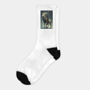The Divine Chimera: A Fusion of Lion and Deer in One Mythical Being Socks