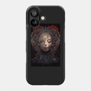 Heartless Vengeance: A Deadly Ninja Geisha with Ofuda and Melting Hearts Phone Case