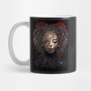 Heartless Vengeance: A Deadly Ninja Geisha with Ofuda and Melting Hearts Mug
