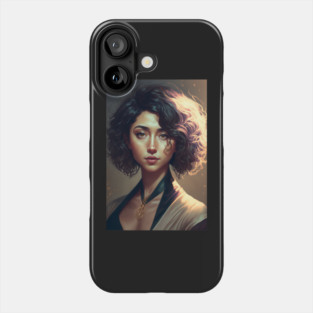 Effortlessly Beautiful: The Allure of a Girl with Short Wavy Hair Phone Case