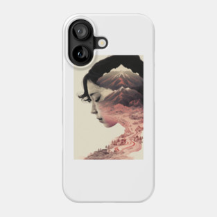 Twilight in the Land of the Rising Sun: A Lovely Ukiyo-e Double Exposure Art Phone Case