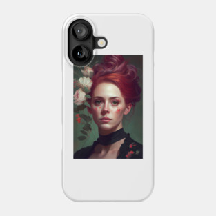 Rebellion in Red: A Portrait of a Victorian 80s Punk Woman Phone Case