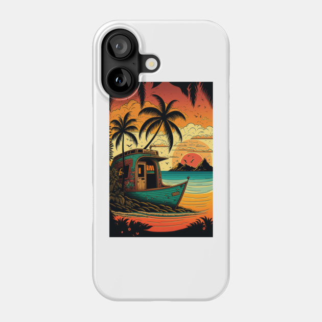 Escape to Fiji's Coral Reef Beach Cabanas Phone Case by Darksavage