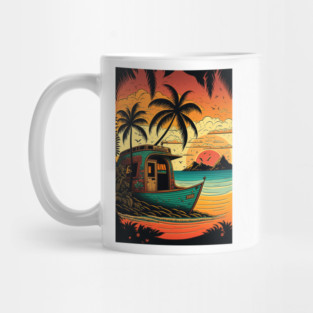 Escape to Fiji's Coral Reef Beach Cabanas Mug