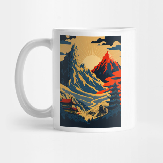 waterfall ukiyo-e style by Darksavage