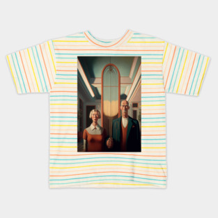 American Gothic pop Art classic Kids T-Shirt