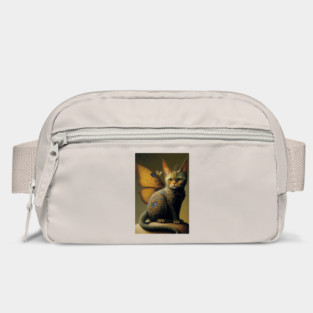 Vintage Cat Dragon with Butterfly Wings Bag